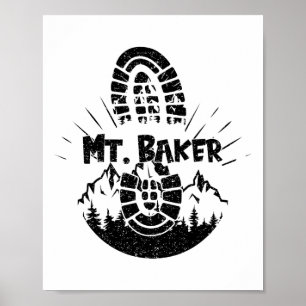 Wandern im Berg Baker Usa Urlaub Ski Poster