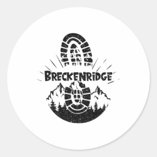 Wandern im Breckenridge Usa-Urlaubskilaufen Runder Aufkleber