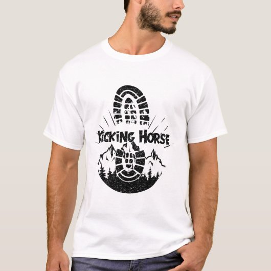 Wandern im Reitpferd Ski T-Shirt (Vorderseite)