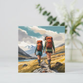 Wandern im schottischen Hochland Feiertagskarte (Stehend Vorderseite)