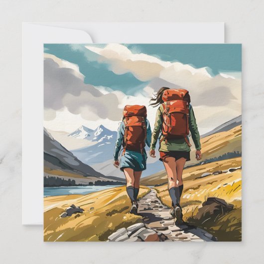 Wandern im schottischen Hochland Feiertagskarte (Vorderseite)