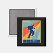 Wandern im Vintage-Retro-Stil Magnet (Vorderseite/Rückseite)