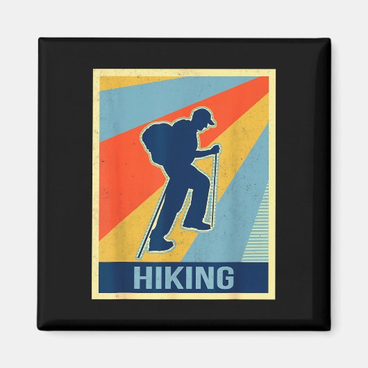 Wandern im Vintage-Retro-Stil Magnet (Vorne)