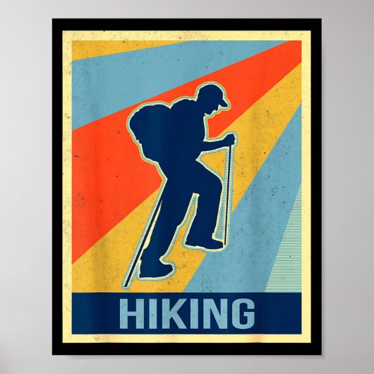 Wandern im Vintage-Retro-Stil  Poster (Vorne)