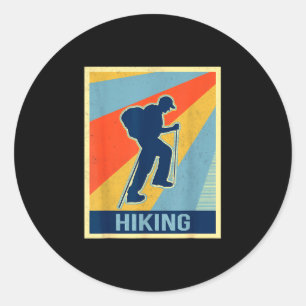 Wandern im Vintage-Retro-Stil Runder Aufkleber
