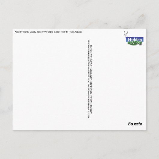 Wandern im Wald Postkarte (Rückseite)