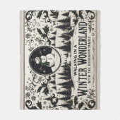 Wandern im Winter Wonderland Snowman Fleecedecke (Vorderseite)