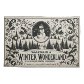 Wandern im Winter Wonderland Snowman Kissenbezug (Rückseite)
