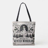 Wandern im Winter Wonderland Snowman Tasche (Rückseite)