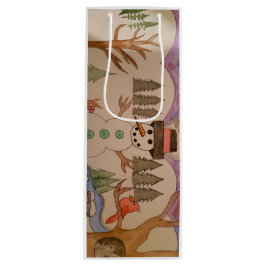 Wandern im Winter Wunderland Weinkarte Geschenktüte Für Weinflaschen