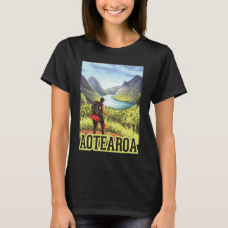 Wandern in Aotearoa Retro Rucksacktourismus - Para T-Shirt