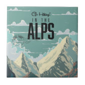 Wandern in den Alpen Fliese (Vorderseite)