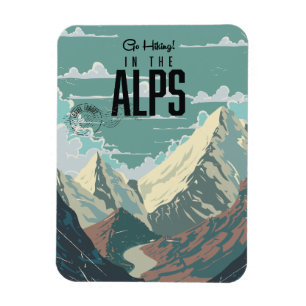 Wandern in den Alpen Magnet