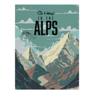 Wandern in den Alpen Poster