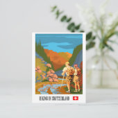 Wandern in der Schweiz Postkarte (Stehend Vorderseite)