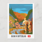 Wandern in der Schweiz Postkarte (Vorderseite)