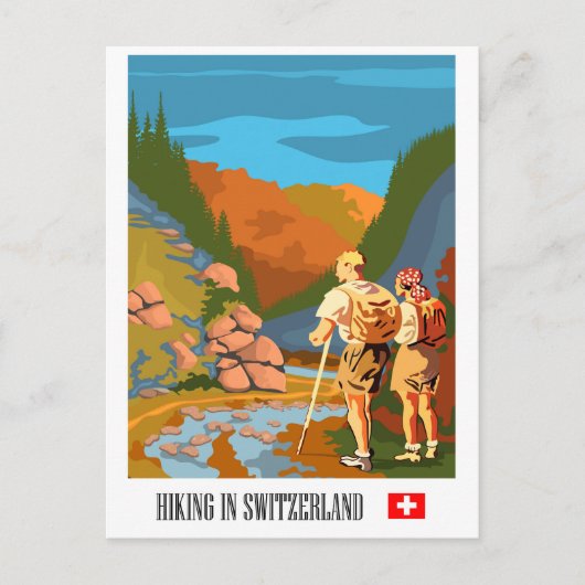 Wandern in der Schweiz Postkarte (Vorderseite)