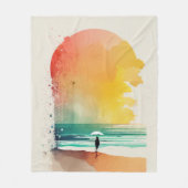 Wandern in die Waves Abstrakt Beach Art Fleecedecke (Vorderseite)