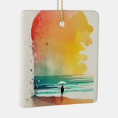 Wandern in die Waves Abstrakt Beach Art Keramikornament (Rechts)