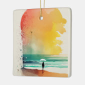Wandern in die Waves Abstrakt Beach Art Keramikornament (Links)