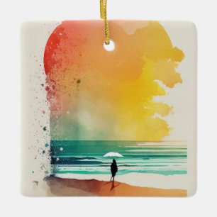 Wandern in die Waves Abstrakt Beach Art Keramikornament
