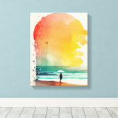 Wandern in die Waves Abstrakt Beach Art Leinwanddruck (Insitu (Holzboden))