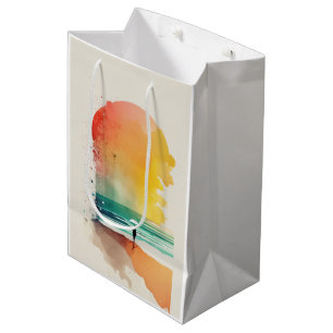 Wandern in die Waves Abstrakt Beach Art Mittlere Geschenktüte