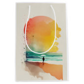 Wandern in die Waves Abstrakt Beach Art Mittlere Geschenktüte (Vorderseite)