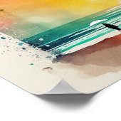 Wandern in die Waves Abstrakt Beach Art Poster (Ecke)