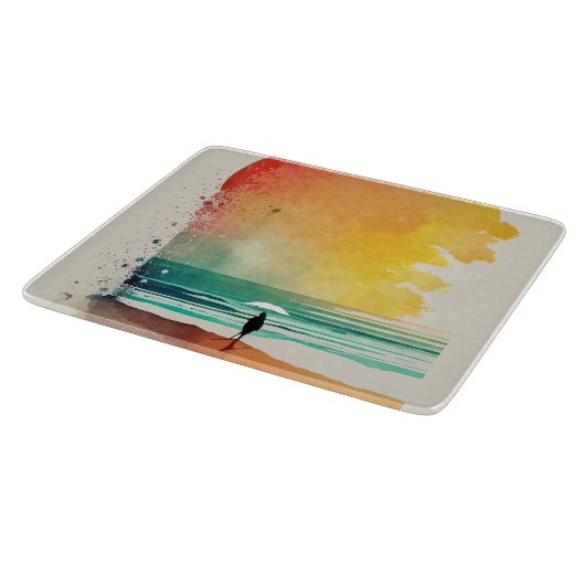 Wandern in die Waves Abstrakt Beach Art Schneidebrett (Ecke)