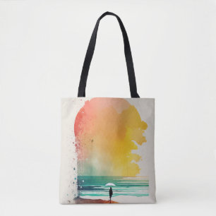 Wandern in die Waves Abstrakt Beach Art Tasche