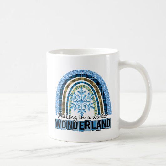 Wandern in einem Winterwunderland | Blauer Regenbo Kaffeetasse (Rechts)