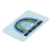 Wandern in einem Winterwunderland | Blauer Regenbo Magnet (Linke Seite)