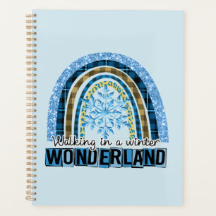 Wandern in einem Winterwunderland Blauer Regenbo Planer