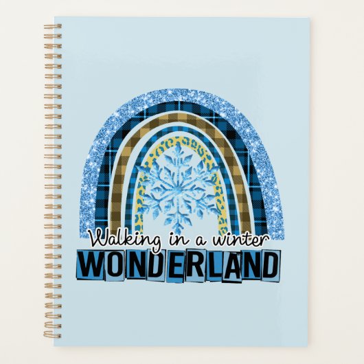 Wandern in einem Winterwunderland | Blauer Regenbo Planer (Vorderseite)