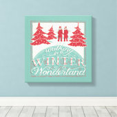 Wandern in einem Winterwunderland Leinwanddruck (Insitu (Holzboden))