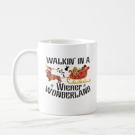 Wandern in einer Dackel Wunderland Kaffeetasse (Links)