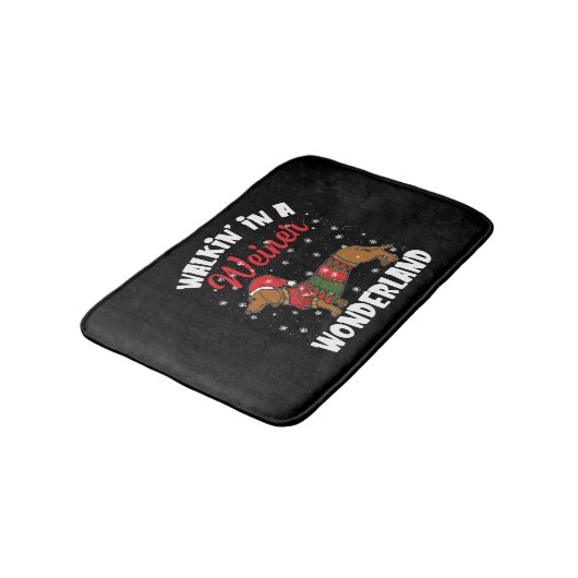 Wandern in einer Dackel Wunderland Schöne Dackel Badematte (Schrägansicht)