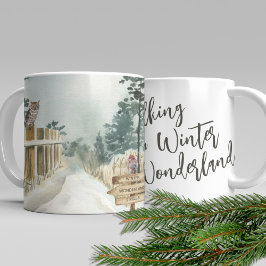 Wandern in einer Winter Wonderland Winterlandschaf Kaffeetasse