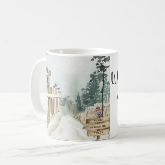 Wandern in einer Winter Wonderland Winterlandschaf Kaffeetasse (Vorderseite Links)