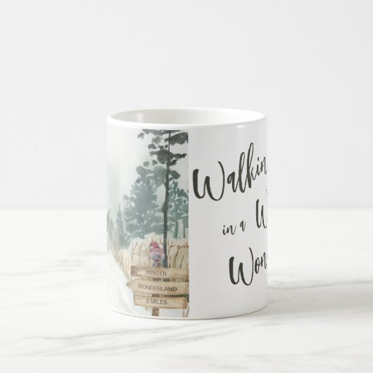 Wandern in einer Winter Wonderland Winterlandschaf Kaffeetasse (Mittel)