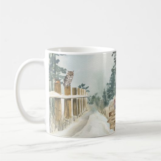 Wandern in einer Winter Wonderland Winterlandschaf Kaffeetasse (Links)