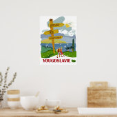 Wandern in Jugoslawien, Vintage-Reise Poster (Küche)
