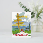 Wandern in Jugoslawien, Vintage-Reise Postkarte (Stehend Vorderseite)