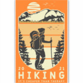 Wandern ist billiger als Therapie Aufkleber (Vorderseite)