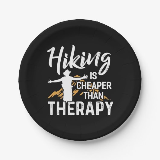 Wandern ist billiger als Therapie Pappteller (Vorderseite)