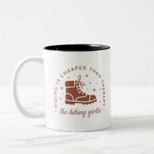 Wandern ist billiger als Wanderfreunde Zweifarbige Tasse