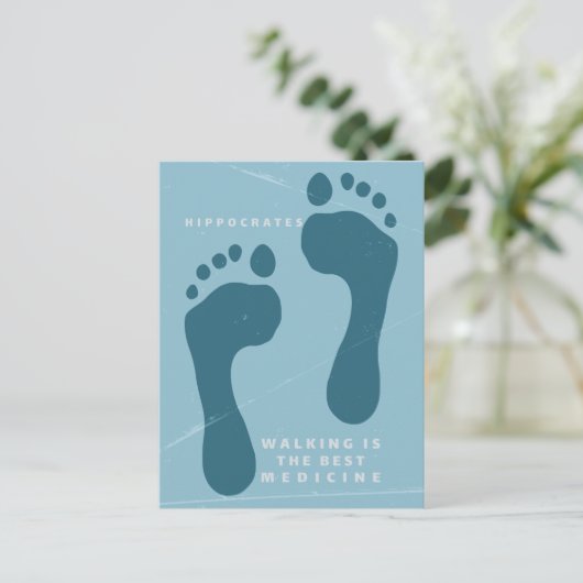 Wandern ist die beste Medizin, die Hippokrates zit Postkarte (Stehend Vorderseite)