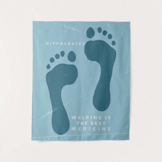 Wandern ist die beste Medizin, die Hippokrates zit Wandteppich (Vorderseite)