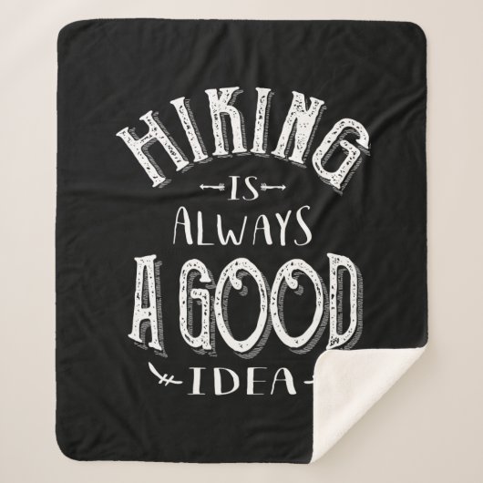 Wandern ist immer eine gute Idee Outdoor Camping Sherpadecke (Vorderseite)
